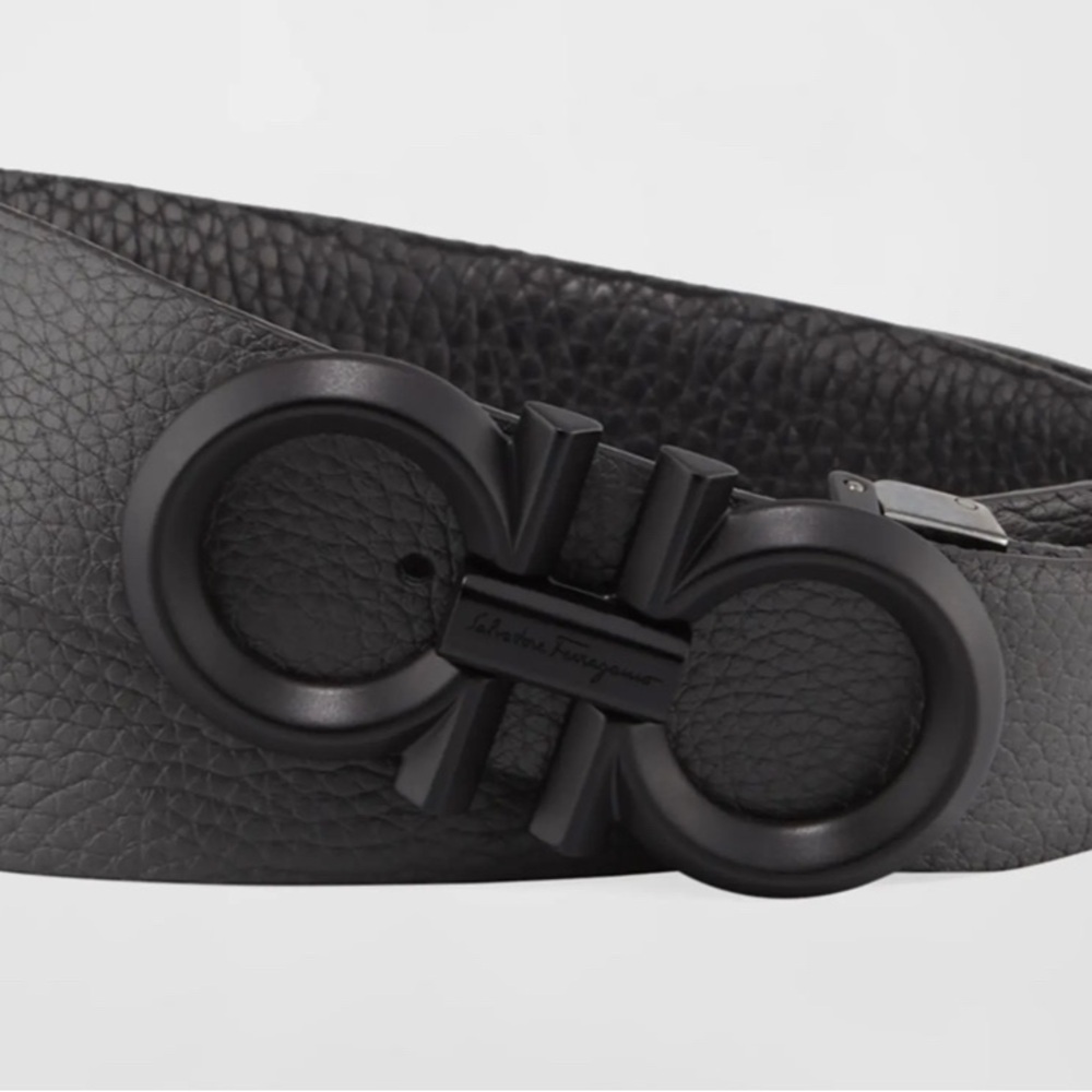 Salvatore Ferragamo Textured Black Belt Bag